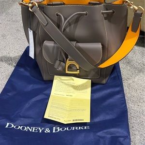 Dooney and Bourke Taupe Marlowe bucket bag